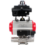 Ball valves Elephant BV3131P(3pc)-FP-W-ISO-H LONG DN10-150 full bore, body - stainless steel 304, for welding, with pneumatic actuator PA-DA, pneumatic distributor 4M310-08 220V and limit switch block APL -410N EX