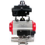 Ball valves Elephant BV3131P(3pc)-FP-W-ISO-H LONG DN10-150 full bore, body - stainless steel 304, for welding, with pneumatic actuator PA-DA, pneumatic distributor 4M310-08 220V and limit switch block APL -410N EX