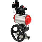 Ball valves Elephant BV3131P(3pc)-FP-W-ISO-H LONG DN50-150 full bore, body - stainless steel 304, for welding, with pneumatic actuator PA-DA, pneumatic distributor 4M310-08 24V, MON reducer, LSU APL-210N and ATU AFC2000