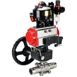 Ball valves Elephant BV3131P(3pc)-FP-W-ISO-H LONG DN50-150 full bore, body - stainless steel 304, for welding, with pneumatic actuator PA-DA, pneumatic distributor 4M310-08 24V, MON reducer, LSU APL-510N EX and ATU AFC2000