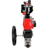 Ball valves Elephant BV3131P(3pc)-FP-W-ISO-H LONG DN50-150 full bore, body - stainless steel 304, for welding, with pneumatic actuator PA-DA, pneumatic distributor 4M310-08 24V, MON reducer, LSU APL-510N EX and ATU AFC2000