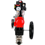 Ball valves Elephant BV3131P(3pc)-FP-W-ISO-H LONG DN50-150 full bore, body - stainless steel 304, for welding, with pneumatic actuator PA-DA, pneumatic distributor 4M310-08 24V, MON reducer, LSU APL-510N EX and ATU AFC2000
