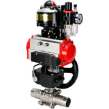 Ball valves Elephant BV3131P(3pc)-FP-W-ISO-H LONG DN50-150 full bore, body - stainless steel 304, for welding, with pneumatic actuator PA-DA, pneumatic distributor 4M310-08 24V, MON reducer, LSU APL-510N EX and ATU AFC2000
