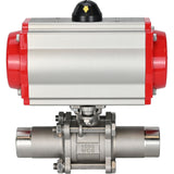 Ball valves Elephant BV3131P(3pc)-FP-W-ISO-H LONG full bore, body - stainless steel 304, for welding, with pneumatic actuator Elephant PA-SA and pneumatic distributor 4M310-08 220V