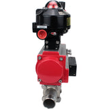 Ball valves Elephant BV3131P(3pc)-FP-W-ISO-H LONG DN10-150 full bore, body - stainless steel 304, for welding, with pneumatic actuator PA-DA, pneumatic distributor 4M310-08 24V, LSU APL-510N EX and GSV AFC2000