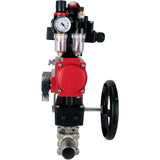 Ball valves Elephant BV3131P(3pc)-FP-W-ISO-H LONG DN50-150 full bore, body - stainless steel 304, for welding, with pneumatic actuator PA-DA, pneumatic distributor 4M310-08 220V, MON gearbox, LSU APL-410N EX and ATU AFC2000