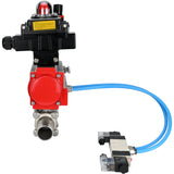 Ball valves Elephant BV3131P(3pc)-FP-W-ISO-H LONG DN10-150 full bore, body - stainless steel 304, for welding, with pneumatic actuator PA-DA, pneumatic distributor 4V320-10 220V, LSU APL-410N EX and GSV AFC2000