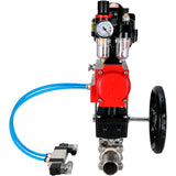Ball valves Elephant BV3131P(3pc)-FP-W-ISO-H LONG DN50-150 full bore, body - stainless steel 304, for welding, with pneumatic actuator PA-DA, pneumatic distributor 4V320-10 220V, MON reducer, LSU APL-510N EX and ATU AFC2000