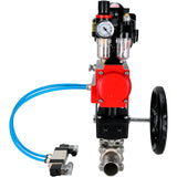 Ball valves Elephant BV3131P(3pc)-FP-W-ISO-H LONG DN50-150 full bore, body - stainless steel 304, for welding, with pneumatic actuator PA-DA, pneumatic distributor 4V320-10 220V, MON reducer, LSU APL-510N EX and ATU AFC2000