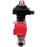 Ball valves Elephant BV3131P(3pc)-FP-W-ISO-H LONG DN10-150 full bore, body - stainless steel 304, welded, with pneumatic actuator Elephant PA-DA and limit switch block APL-410N EX