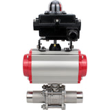 Ball valves Elephant BV3131P(3pc)-FP-W-ISO-H LONG DN10-150 full bore, body - stainless steel 304, welded, with pneumatic actuator Elephant PA-DA and limit switch block APL-410N EX
