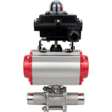 Ball valves Elephant BV3131P(3pc)-FP-W-ISO-H LONG DN10-150 full bore, body - stainless steel 304, welded, with pneumatic actuator Elephant PA-SA and limit switch block APL-410N EX