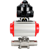 Ball valves Elephant BV3232P(3pc)-FP-W-ISO-H LONG DN10-150 full bore, body - stainless steel 316, welded, with pneumatic actuator Elephant PA-DA and limit switch block APL-510N EX