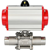 Ball valves Elephant BV3131P(3pc)-FP-W-ISO-H LONG DN10-150 full bore, body - stainless steel 304, welding, with pneumatic actuator Elephant PA-DA