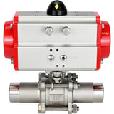 Ball valves Elephant BV3131P(3pc)-FP-W-ISO-H LONG DN10-150 full bore, body - stainless steel 304, welding, with pneumatic actuator Elephant PA-DA
