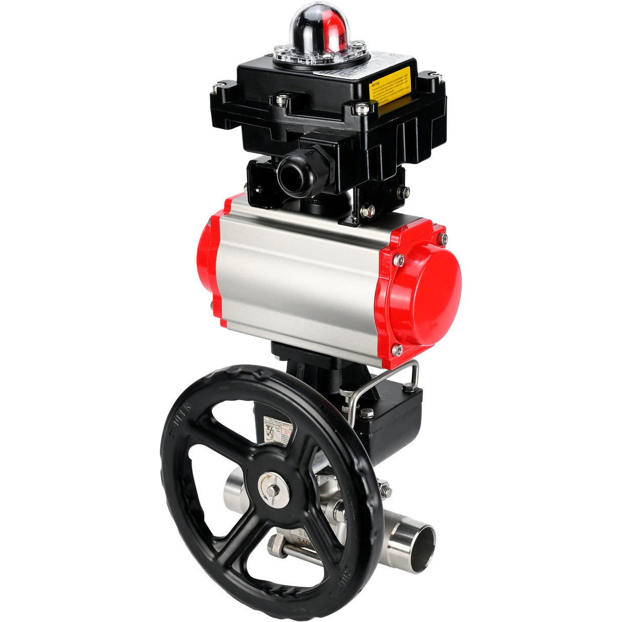 Ball valves Elephant BV3131P(3pc)-FP-W-ISO-H LONG DN50-150 full bore, body - stainless steel 304, welded, with Elephant PA-DA pneumatic actuator, Elephant MON gearbox and APL- limit switch block 410N EX