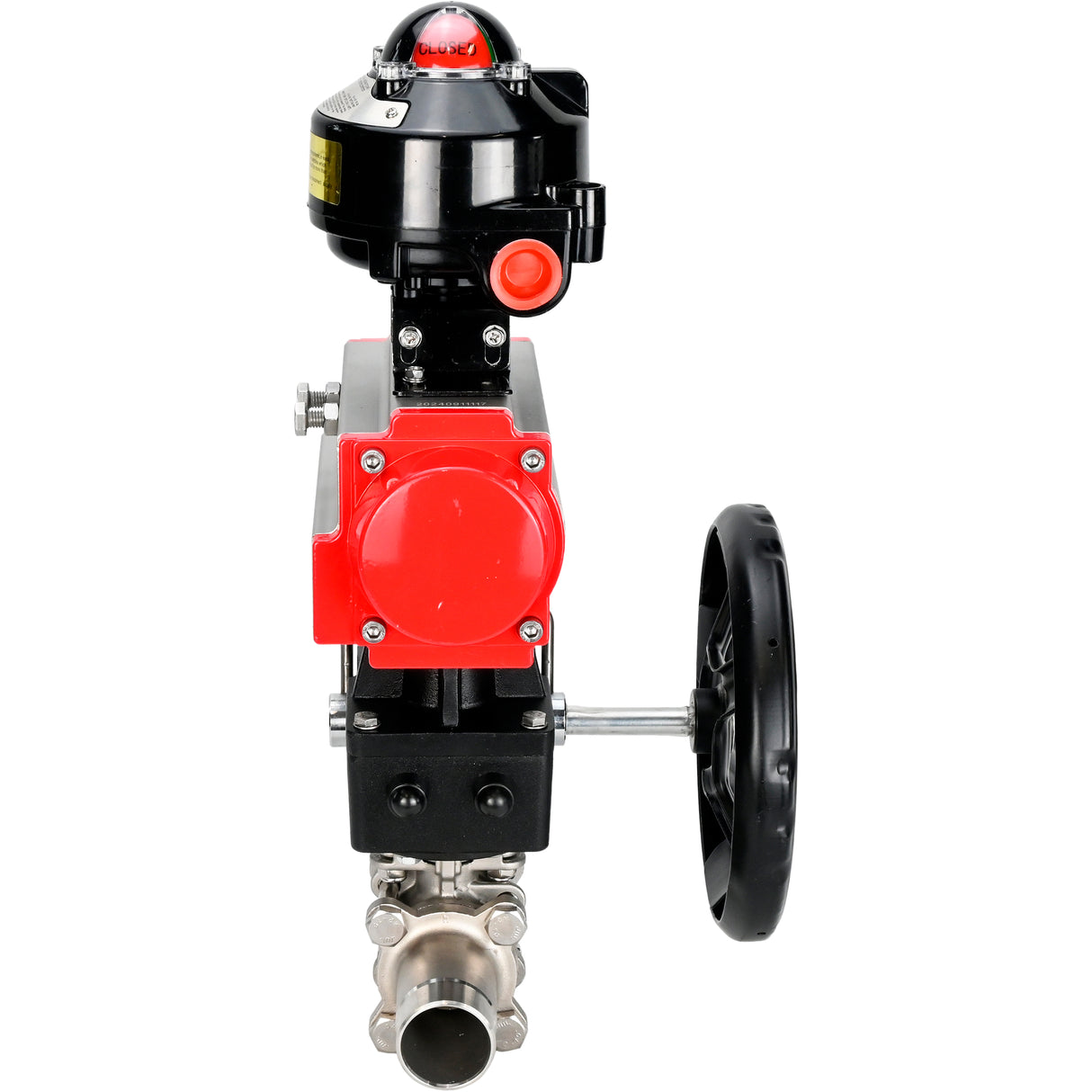 Ball valves Elephant BV3131P(3pc)-FP-W-ISO-H LONG DN50-150 full bore, body - stainless steel 304, welded, with Elephant PA-DA pneumatic actuator, Elephant MON gearbox and APL- limit switch block 510N EX