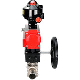Ball valves Elephant BV3131P(3pc)-FP-W-ISO-H LONG DN50-150 full bore, body - stainless steel 304, welded, with Elephant PA-DA pneumatic actuator, Elephant MON gearbox and APL- limit switch block 510N EX