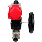 Ball valves Elephant BV3131P(3pc)-FP-W-ISO-H LONG DN50-150 full bore, body - stainless steel 304, welded, with Elephant PA-DA pneumatic actuator and Elephant MON gearbox