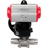 Ball valves Elephant BV3131P(3pc)-FP-W-ISO-H LONG DN50-150 full bore, body - stainless steel 304, welded, with Elephant PA-DA pneumatic actuator and Elephant MON gearbox