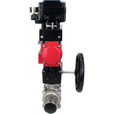 Ball valves Elephant BV3131P(3pc)-FP-W-ISO-H LONG DN50-150 full bore, body - stainless steel 304, welded, with Elephant PA-DA pneumatic actuator, Elephant MON reducer and YT-1000RSN pneumatic positioner