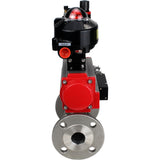 Ball valves Elephant BV3131P(3pc)-FP-F-ISO-H flanged, full bore, three-piece, stainless steel body. steel SS304, seal - PTFE, with pneumatic actuator Elephant PA-SA 065-160 pneumatic distributor 4M310-08 220V ATU AFC2000 APL-510N-EX