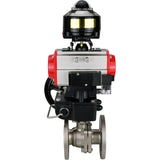 Ball valves Elephant BV3232P(2pc)-FP-F-ISO-H DN15-250 flanged, full bore, two-piece, stainless steel body. steel SS316, seal - PTFE, with pneumatic drive Elephant PA-DA 052-210 pneumatic distributor 4M310-08 24V gearbox MON LSU APL-510N-EX