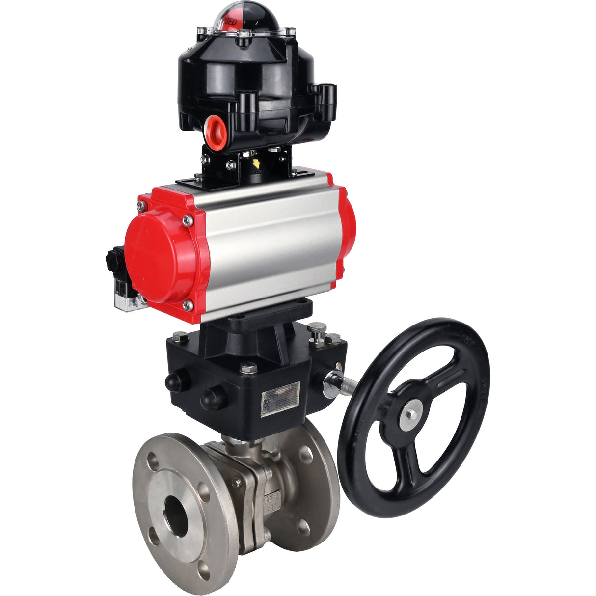 Ball valves Elephant BV3232P(2pc)-FP-F-ISO-H DN15-250 flanged, full bore, two-piece, stainless steel body. steel SS316, seal - PTFE, with pneumatic drive Elephant PA-DA 052-210 pneumatic distributor 4M310-08 24V gearbox MON LSU APL-510N-EX