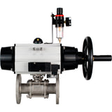 Ball valves Elephant BV3232P(3pc)-FP-F-ISO-H DN65-100 25/40 bar flanged with ISO flange, body - 316 stainless steel, full bore, seal - PTFE, with pneumatic drive PA-DA-105-1, pneumatic distributor 4M310-08 220V, ATU AFC2000