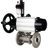 Ball valves Elephant BV3232P(3pc)-FP-F-ISO-H DN65-100 25/40 bar flanged with ISO flange, body - 316 stainless steel, full bore, seal - PTFE, with pneumatic drive PA-DA-105-1, pneumatic distributor 4M310-08 220V, ATU AFC2000