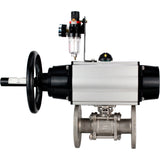 Ball valves Elephant BV3232P(3pc)-FP-F-ISO-H DN65-100 25/40 bar flanged with ISO flange, body - 316 stainless steel, full bore, seal - PTFE, with pneumatic drive PA-DA-105-1, pneumatic distributor 4M310-08 220V, ATU AFC2000