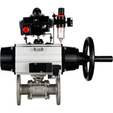 Ball valves Elephant BV3232P(3pc)-FP-F-ISO-H DN65-100 25/40 bar flanged with ISO flange, body - 316 stainless steel, full bore, seal - PTFE, with pneumatic drive PA-DA-105-1, pneumatic distributor 4M310-08 220V, LSU APL-410N Ex, ATU AFC2000