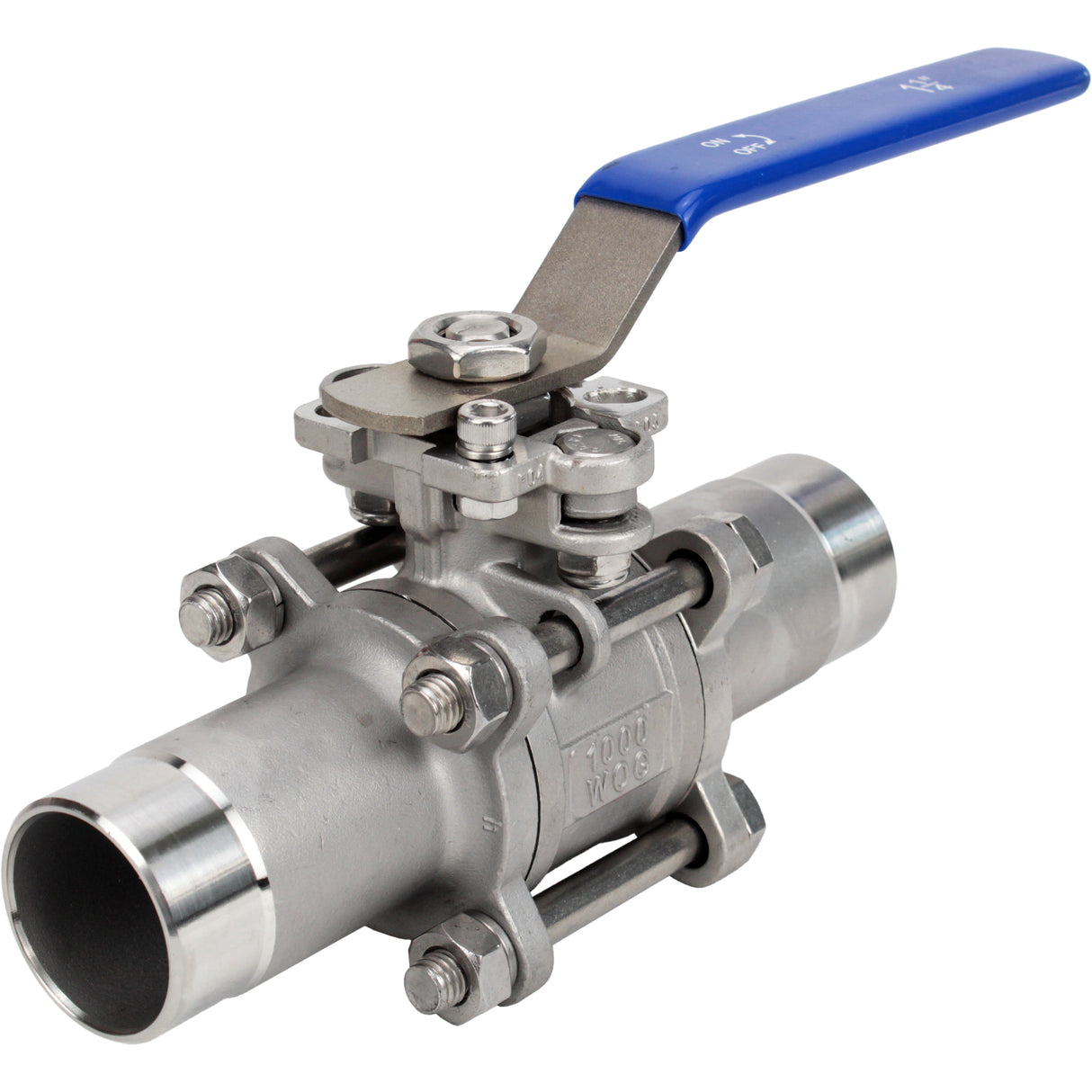 Ball valves Elephant BV3131P(3pc)-FP-W-H stainless steel SS304, full bore, three-piece, seal - PTFE, welded, with handle