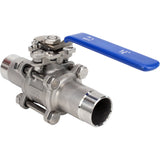 Ball valves Elephant BV3131P(3pc)-FP-W-H stainless steel SS304, full bore, three-piece, seal - PTFE, welded, with handle