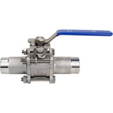 Ball valves Elephant BV3131P(3pc)-FP-W-H stainless steel SS304, full bore, three-piece, seal - PTFE, welded, with handle