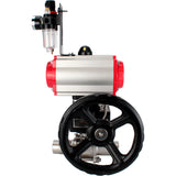 Ball valves Elephant BV3131P(3pc)-FP-W-ISO-H LONG full bore, body - stainless steel 304, for welding, with pneumatic actuator PA-DA, pneumatic distributor 4M310-08 24V, MON reducer and ATU AFC2000