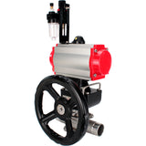 Ball valves Elephant BV3131P(3pc)-FP-W-ISO-H LONG full bore, body - stainless steel 304, for welding, with pneumatic actuator PA-DA, pneumatic distributor 4M310-08 220V, MON reducer and ATU AFC2000