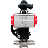 Ball valves Elephant BV3232P(3pc)-FP-W-ISO-H LONG DN50-150 full bore, body - stainless steel 316, welded, with Elephant PA-DA pneumatic actuator, Elephant MON gearbox and APL- limit switch block 210N