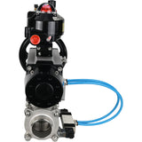 Ball valves Elephant BV3232P(3pc)-FP-W-ISO-H,  body material - Stainless steel AISI 316, seal - PTFE / PTFE / Teflon, with pneumatic actuator double action PA-DA-105-1, 4V320-10 220V, LSU APL-510N Ex, ATU AFC2000