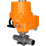 Ball valves Elephant BV3131P(3pc)-FP-W-ISO-H LONG full bore, body - stainless steel 304, welded, with 1/4-turn explosion-proof electric drive Elephant QT-EX-EM-O2-24VDC-U1 24V