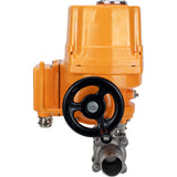 Ball valves Elephant BV3131P(3pc)-FP-W-ISO-H LONG full bore, body - stainless steel 304, welded, with 1/4-turn explosion-proof electric drive Elephant QT-EX-EM-O2-24VDC-U1 24V