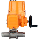 Ball valves Elephant BV3131P(3pc)-FP-W-ISO-H LONG full bore, body - stainless steel 304, welded, with 1/4-turn explosion-proof electric drive Elephant QT-EX-EM-O2-24VDC-U1 24V
