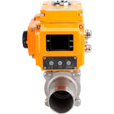 Ball valves Elephant BV3131P(3pc)-FP-W-ISO-H LONG full bore, body - stainless steel 304, welded, with 1/4-turn electric drive Elephant QT-N-EM-B1-220VAC-U1 with feedback sensor and input control signal 0-10V