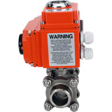 Ball valves Elephant BV3232P(3pc)-FP-W-ISO-H full bore, welded, body - stainless steel SS316, seal - PTFE, with 1/4-turn electric drive QT-N-020EM-O1-380VAC-U1 380V HARK