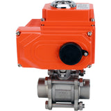 Ball valves Elephant BV3232P(3pc)-FP-W-ISO-H full bore, welded, body - stainless steel SS316, seal - PTFE, with 1/4-turn electric drive QT-N-020EM-O1-380VAC-U1 380V HARK