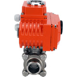 Ball valves Elephant BV3232P(3pc)-FP-W-ISO-H full bore, welded, body - stainless steel SS316, seal - PTFE, with 1/4-turn electric drive QT-N-020EM-O1-380VAC-U1 380V HARK