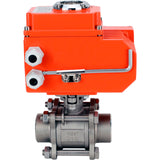 Ball valves Elephant BV3232P(3pc)-FP-W-ISO-H full bore, welded, body - stainless steel SS316, seal - PTFE, with 1/4-turn electric drive QT-N-020EM-O1-380VAC-U1 380V HARK