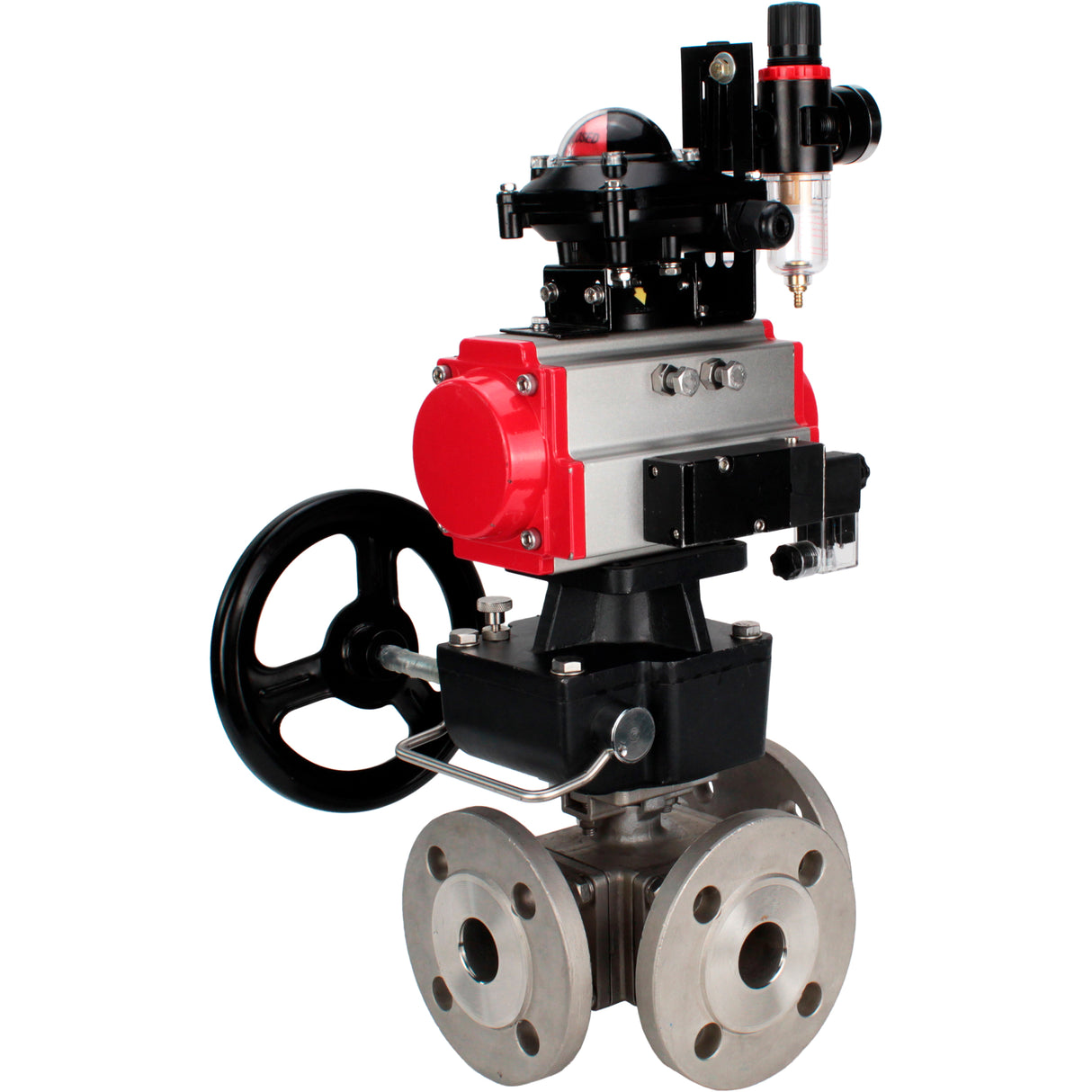 Ball valves Elephant BV3232P(4pc)-FP-3WL-F-ISO-H 16 bar full bore, flanged, body - stainless steel SS316, ISO flange F03/F04-F10/F12, square 9x9-19x19, s Mon/drive PA-DA, mon/distribution 4M310-08 220V, LSU APL-210N, Doubler MON3-700-T38-ISO and ATU A