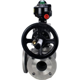 Ball valves Elephant BV3232P(4pc)-FP-3WL-F-ISO-H DN100 16 bar full bore, flanged, body - stainless steel SS316, ISO flange F10/F12, square 19x19, with double pneumatic actuator PA-DA-105-1 actions and LSU APL-510N EX