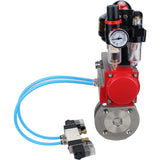 Ball valves Elephant BV3232P-FP-Fb-ISO-H 16 bar wafer, full bore, stainless steel body. steel SS316, seal - PTFE, with pneumatic actuator Elephant PA-SA 052-160 pneumatic distributor 4V320-10 ATU AFC2000 APL-510N-EX